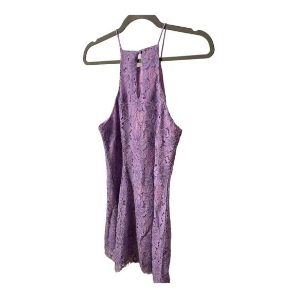 NBD Bria Floral Lace Mini Dress Halter Fairy Whimsical Party Lilac Dainty Sz S - Picture 11 of 12